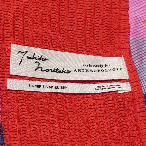 NEW Anthropologie Asymmetrical Multicolor Slip Dress Size 6P Avant Garde - Picture 7 of 9